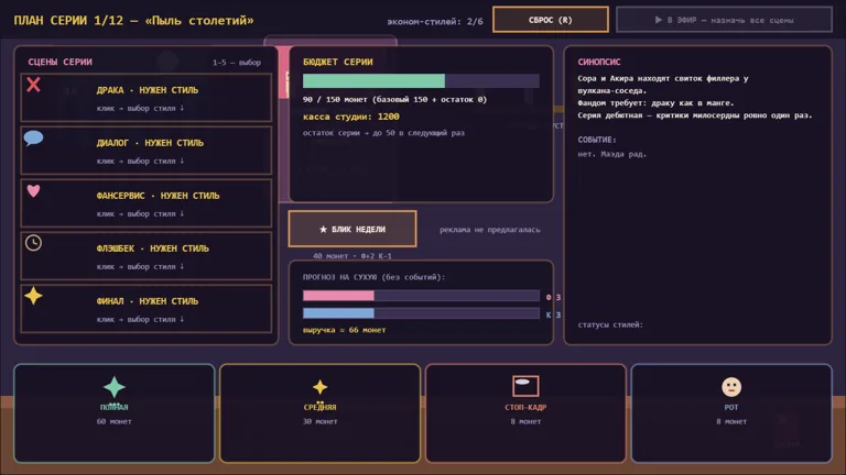 Кадр из игры «Аниме по бюджету»